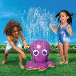 Inflatable Purple Octopus Water Sprinkler, 17in X 13in