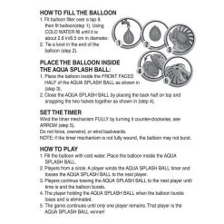 Aqua Splash Game Set, Includes Aqua Splash Ball, 50 Water Balloons, & Fill Nozzle -Party Themes Sales 912764 04