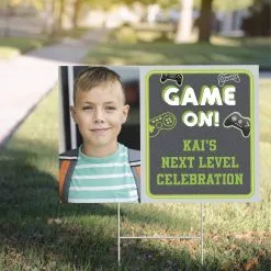 Custom Level Up Photo Yard Sign