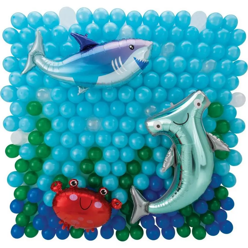 Air-Filled Sea Crab & Shark Foil & Latex Balloon Backdrop Kit, 6.25ft X 5.9ft 3 Air-Filled Sea Crab & Shark Foil & Latex Balloon Backdrop Kit, 6.25ft X 5.9ft