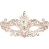 Rhinestone Rose Gold Metal Masquerade Mask -Party Themes Sales 920270