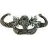 Horned Silver Satyr Masquerade Mask 1 Horned Silver Satyr Masquerade Mask -Party Themes Sales 920285