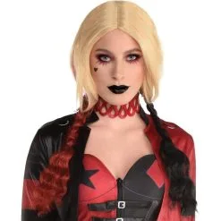 AMSCAN Red & Black Pigtails Harley Quinn Wig - Suicide Squad 2