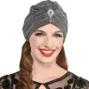 AMSCAN Gray & Silver 20s Fancy Turban With Gemstone -Party Themes Sales 921488