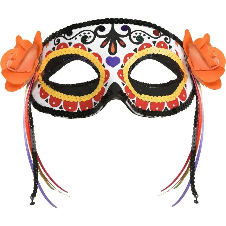 AMSCAN Day Of The Dead Calavera Fabric Eye Mask 3 AMSCAN Day Of The Dead Calavera Fabric Eye Mask