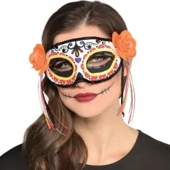 AMSCAN Day Of The Dead Calavera Fabric Eye Mask 5 AMSCAN Day Of The Dead Calavera Fabric Eye Mask -Party Themes Sales 921520 01