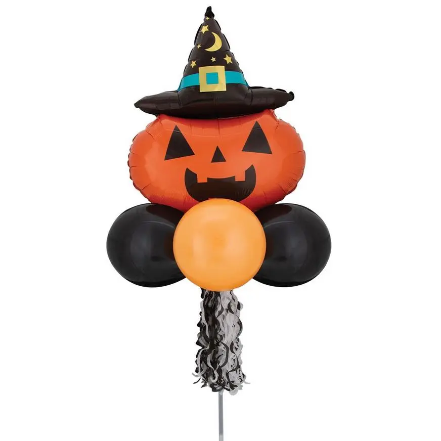 Air-Filled Witchy Pumpkin Halloween Balloon Yard Sign, 67in 4 Air-Filled Witchy Pumpkin Halloween Balloon Yard Sign, 67in - Image 2