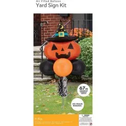 Air-Filled Witchy Pumpkin Halloween Balloon Yard Sign, 67in 9 Air-Filled Witchy Pumpkin Halloween Balloon Yard Sign, 67in -Party Themes Sales 921574 03