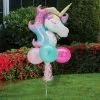 Air-Filled Enchanted Unicorn Foil & Latex Balloon Yard Sign, 64in -Party Themes Sales 923562