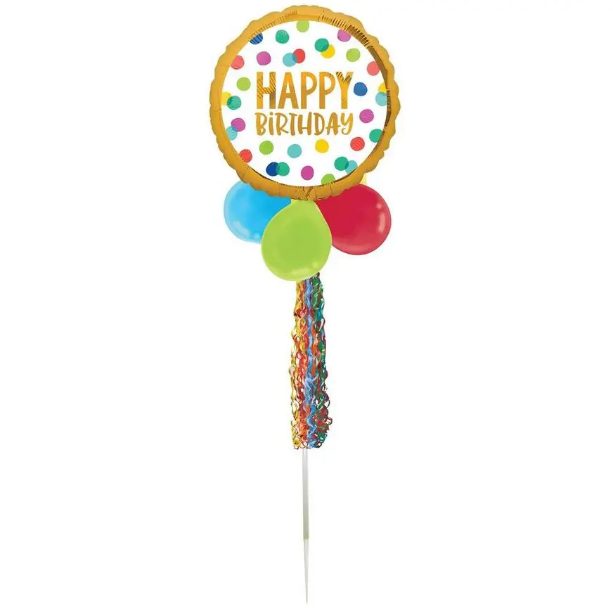 Air-Filled Gold & Polka Dot Birthday Foil & Latex Balloon Yard Sign, 62in 4 Air-Filled Gold & Polka Dot Birthday Foil & Latex Balloon Yard Sign, 62in - Image 2