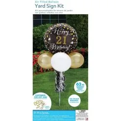 Air-Filled Sparkling Birthday Customizable Foil & Latex Balloon Yard Sign, 62in -Party Themes Sales 923578 03