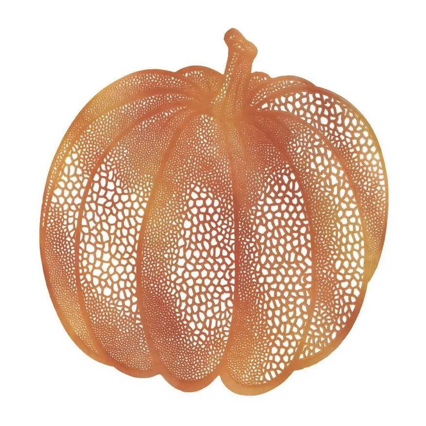 Metallic Orange Pumpkin Spice Vinyl Placemat, 15.25in X 14.75in 3 Metallic Orange Pumpkin Spice Vinyl Placemat, 15.25in X 14.75in
