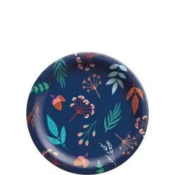 Navy Blue Gather For Fall Paper Dessert Plates, 6.75in, 20ct