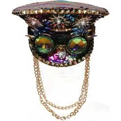 Rainbow Steampunk Captain Hat