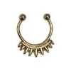 Gold Spiked Faux Septum Chain Ring With Earring -Party Themes Sales 923952