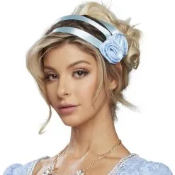 High Society Pastel Blue Fabric Headpiece