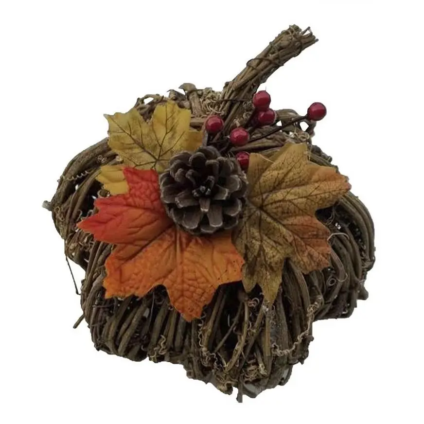 Fall Natural & Synthetic Pumpkin Decoration, 8in 3 Fall Natural & Synthetic Pumpkin Decoration, 8in