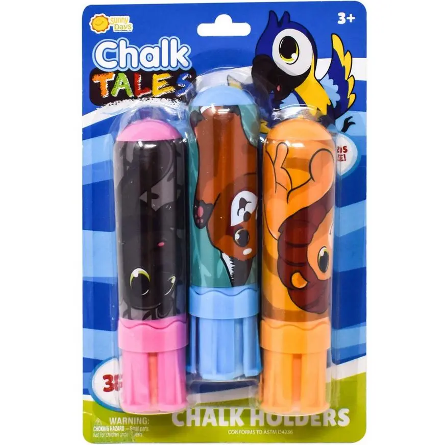 Chalk Tales Assorted Color Chalk With Animal-Themed Holders, 3pc 3 Chalk Tales Assorted Color Chalk With Animal-Themed Holders, 3pc