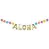 Air-Filled Gold Aloha Balloon Banner, 20ft -Party Themes Sales 937358