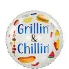 Grillin' & Chillin' Summer BBQ Foil Balloon, 17in -Party Themes Sales 937360