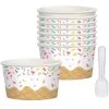 Multicolor Sprinkles Paper Ice Cream Cups & Plastic Spoons, 8.5oz, 8ct - Summer Sweets -Party Themes Sales 937633