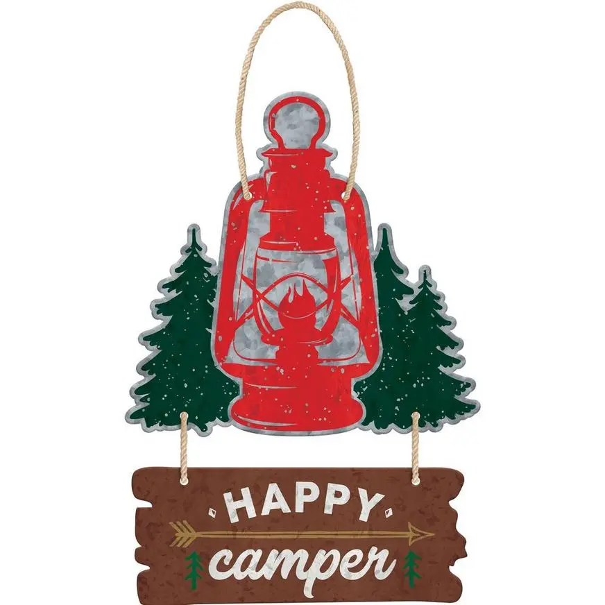 Happy Camper Metal Stacked Sign, 10.3in X 13in 3 Happy Camper Metal Stacked Sign, 10.3in X 13in