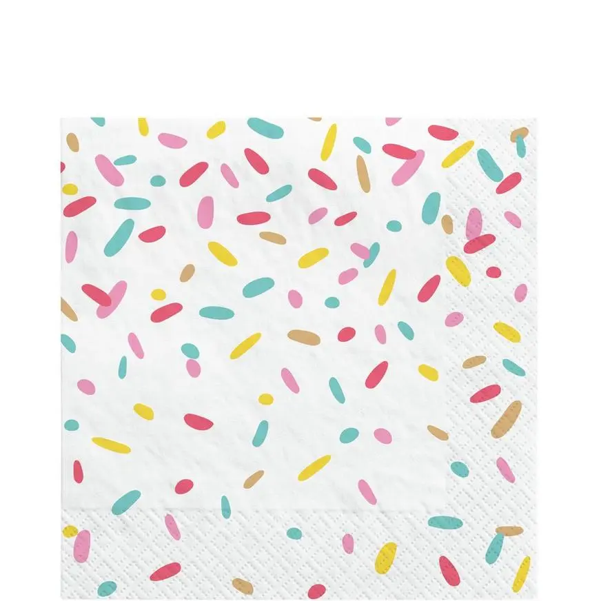 Multicolor Sprinkles Paper Lunch Napkins, 6.5in, 16ct - Summer Sweets 3 Multicolor Sprinkles Paper Lunch Napkins, 6.5in, 16ct - Summer Sweets