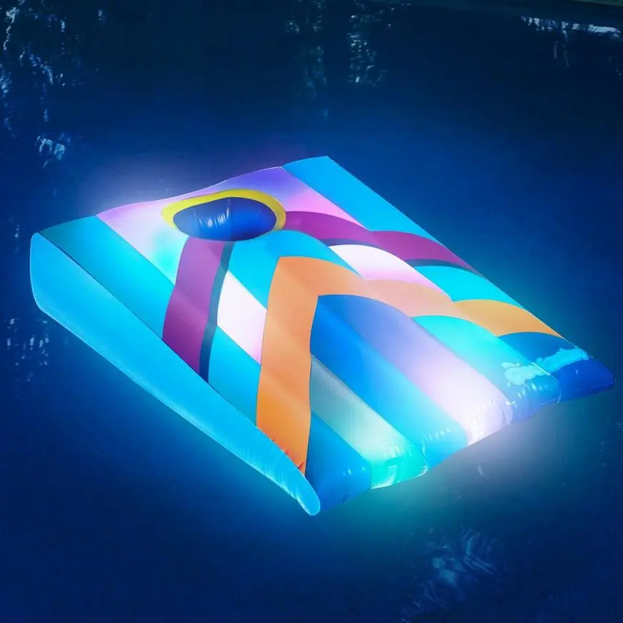 PoolCandy Light-Up Inflatable Cornhole Pool Game 4 PoolCandy Light-Up Inflatable Cornhole Pool Game - Image 2