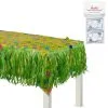 Summer Flower Plastic Table Cover & Green Faux Grass Fringe Table Skirt Set With Table Cover Clips -Party Themes Sales 940434