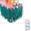Aloha Faux Grass Plastic Fringe Table Skirt With Fabric Flowers & Table Cover Clips, 9ft X 30in 1 Aloha Faux Grass Plastic Fringe Table Skirt With Fabric Flowers & Table Cover Clips, 9ft X 30in -Party Themes Sales 940439