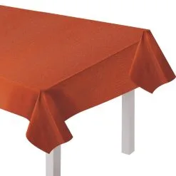 Metallic Rust-Colored Fabric Tablecloth, 60in X 104in