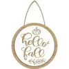 Hello Fall Round MDF & Metal Sign, 11in X 11in -Party Themes Sales 941677