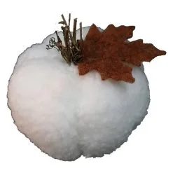White Pumpkin Plush Decoration, 4.5in