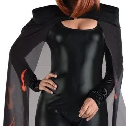 AMSCAN Adult Sheer Black Flames Mesh Cape -Party Themes Sales 942052 01
