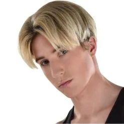 AMSCAN Blond Heartthrob Bowl Cut Wig - 90s