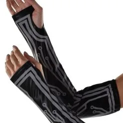 Adult Reflective Black Latex-Look Circuit Board Glovelettes, 2ct - Cyberpunk -Party Themes Sales 942137 01