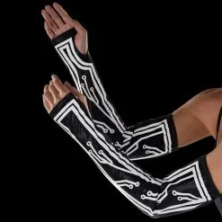 Adult Reflective Black Latex-Look Circuit Board Glovelettes, 2ct - Cyberpunk -Party Themes Sales 942137 03