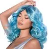 AMSCAN Blue Medium Length Curly Wig -Party Themes Sales 942145