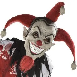 Adult Evil Jester Latex Mask With Mini Skulls - Twisted Circus