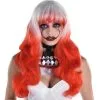 White & Red Twisted Ombre Long Wavy Wig, 22in 1 White & Red Twisted Ombre Long Wavy Wig, 22in -Party Themes Sales 942198