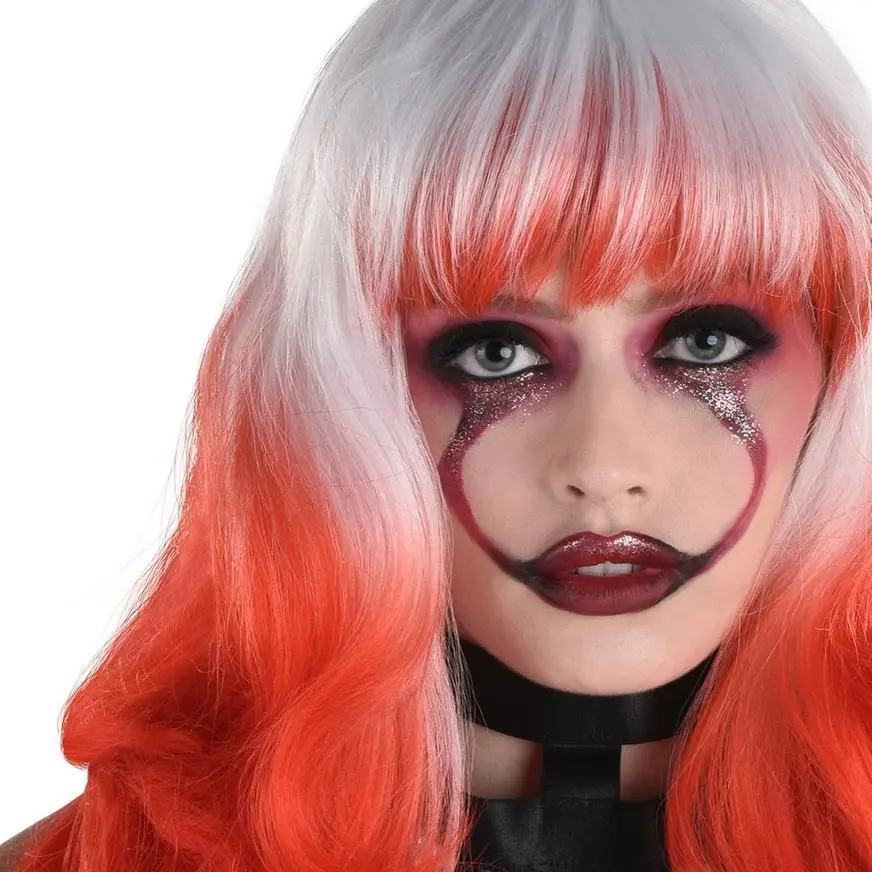 White & Red Twisted Ombre Long Wavy Wig, 22in 4 White & Red Twisted Ombre Long Wavy Wig, 22in - Image 2