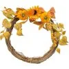Pumpkins, Leaves & Sunflower Natural & Synthetic Fall Wreath, 18in 1 Pumpkins, Leaves & Sunflower Natural & Synthetic Fall Wreath, 18in -Party Themes Sales 942251