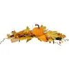 Pumpkins, Leaves & Wheat Natural & Synthetic Fall Centerpiece, 18in X 5in