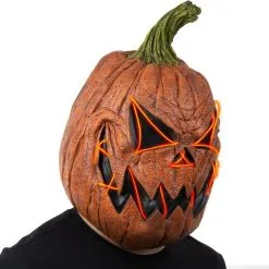 Adult Light-Up Menacing Jack-o'-Lantern Latex Mask -Party Themes Sales 942622 02