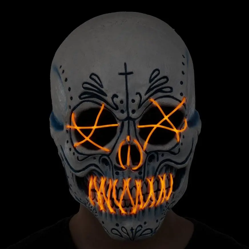 Adult Light-Up El Catrin Skull Latex Mask 4 Adult Light-Up El Catrin Skull Latex Mask - Image 2