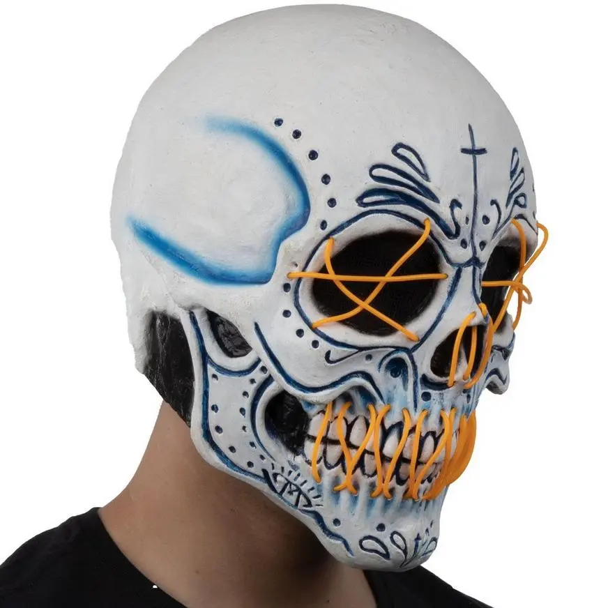Adult Light-Up El Catrin Skull Latex Mask 7 Adult Light-Up El Catrin Skull Latex Mask - Image 5