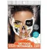 Black, White & Metallic Gold Glam Skull Temporary Face Tattoos With Gems, 44pc -Party Themes Sales 942645