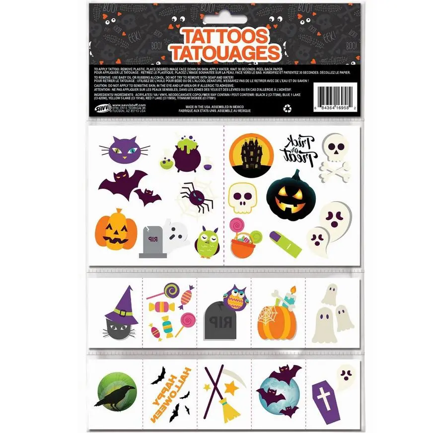 Friendly Halloween Temporary Tattoos, 50pc 4 Friendly Halloween Temporary Tattoos, 50pc - Image 2