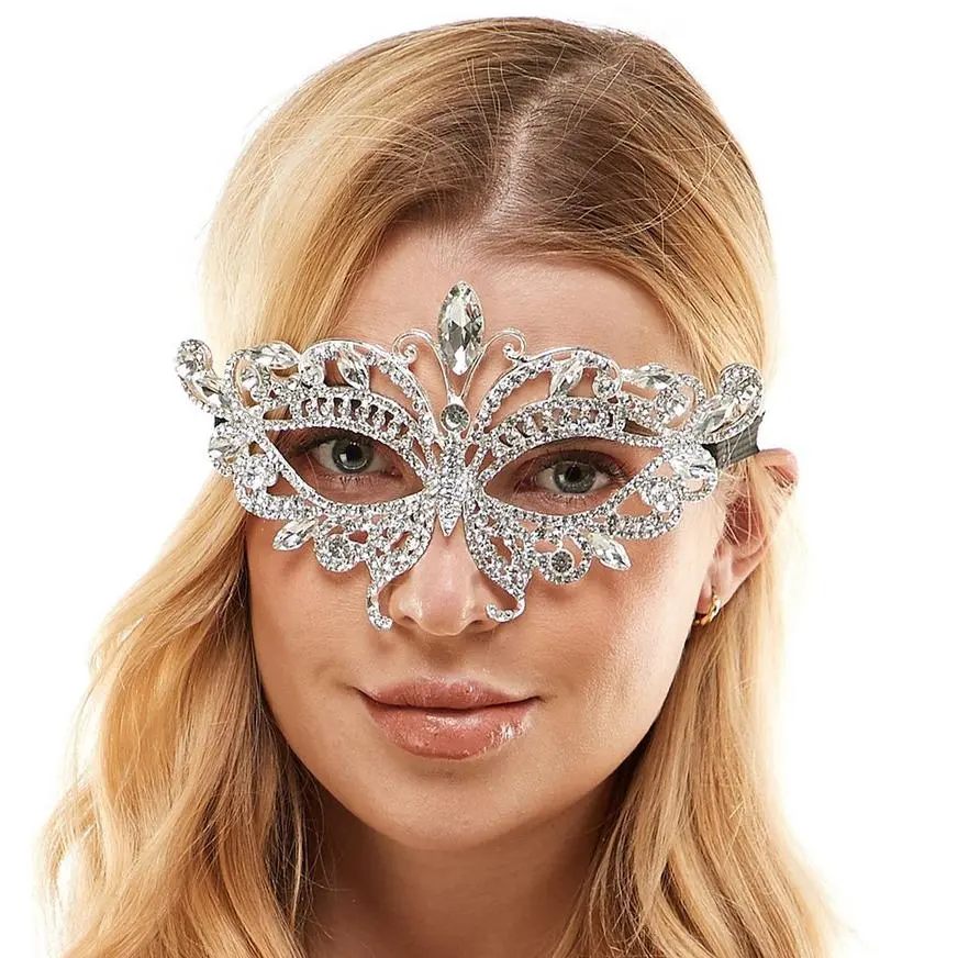 Adult Silver Butterfly Masquerade Mask 3 Adult Silver Butterfly Masquerade Mask