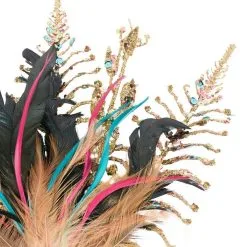 Adult Rainbow Rhinestone & Gold Feather Masquerade Mask 9 Adult Rainbow Rhinestone & Gold Feather Masquerade Mask -Party Themes Sales 942820 03